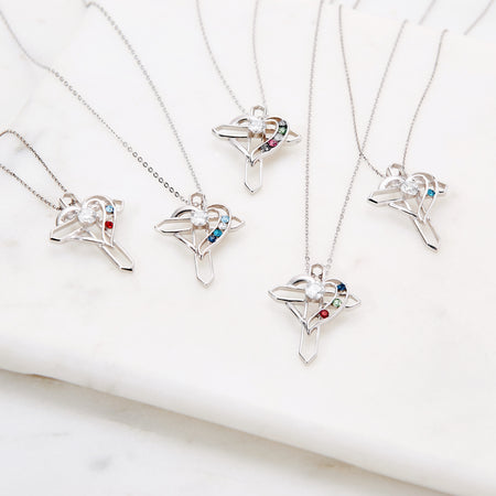 Buy Silver Plated Heart Birthstone Necklace from Next Ireland